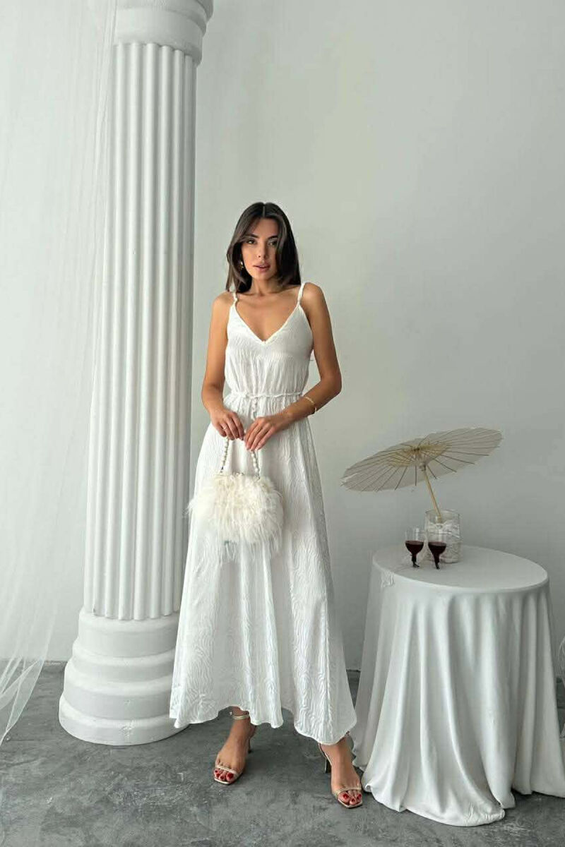 FUSTAN ME RRIPA TE HOLLE DHE ME DETAJIN E LIDHSES PER FEMRA NE NGJYRE TE BARDHE - 2