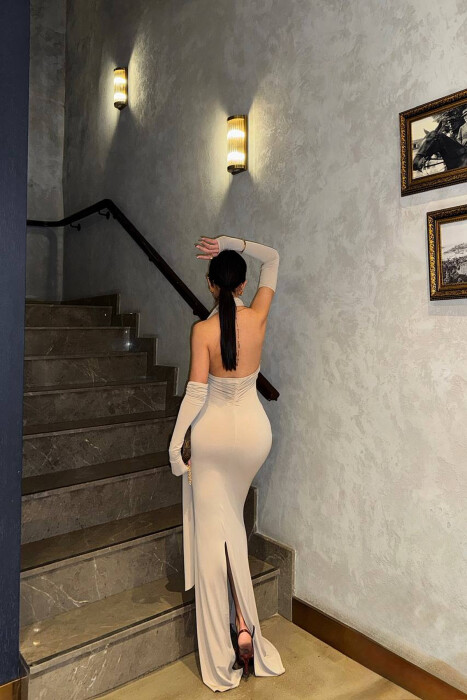 FUSTAN NJE NGJYRESH ME DETAJIN E SHALLIT PER FEMRA NE NGJYRE BEZHE - 2