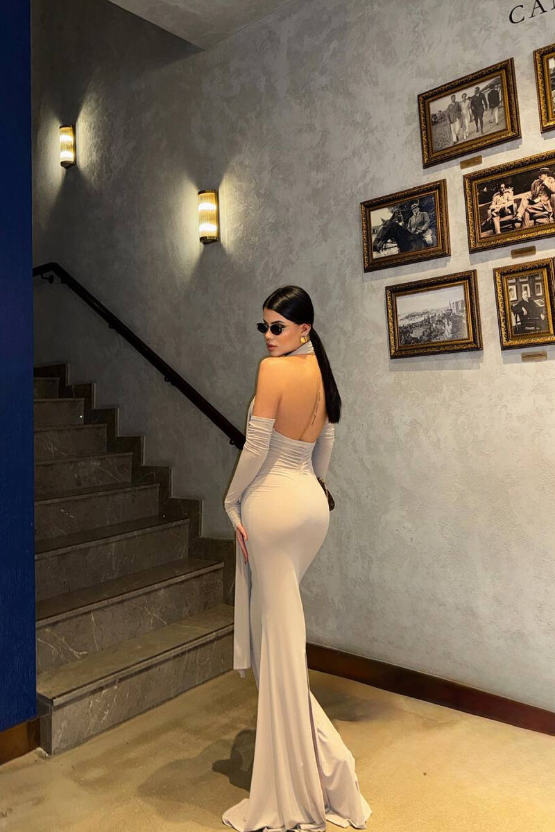 FUSTAN NJE NGJYRESH ME DETAJIN E SHALLIT PER FEMRA NE NGJYRE BEZHE - 3