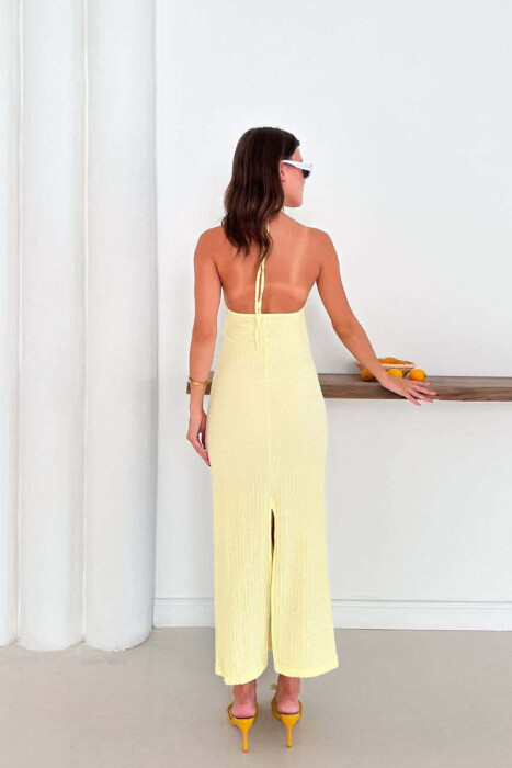 FUSTAN NJE NGJYRESH ME LIDHESE TEK PJESA E QAFES PER FEMRA NE NGJYRE TE VERDHE - 2