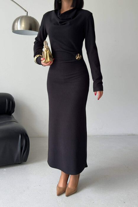 FUSTAN NJE NGJYRESH ME MENGE TE GJATA DHE ME DETAJ GOLD PER FEMRA NE NGJYRE TE ZEZE - 3