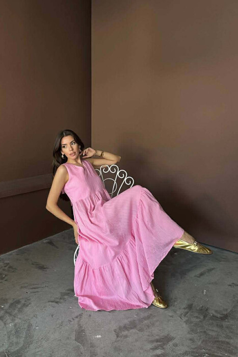 FUSTAN NJE NGJYRESH PA MENGE ME JAKE V PER FEMRA NE NGJYRE ROZE - 3