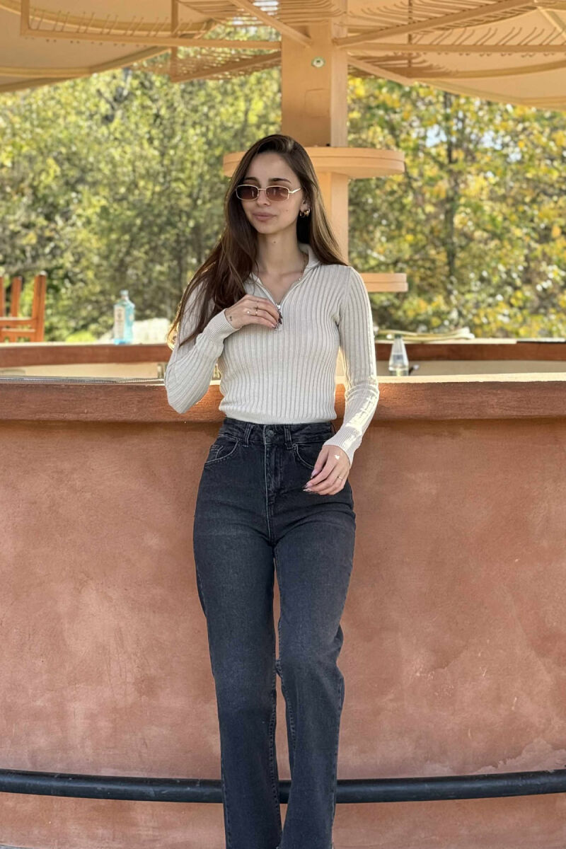 GJYSËM GOLF PËR FEMRA ME ZINXHIR NË NGJYRË BEZHË TË CELUR - 1