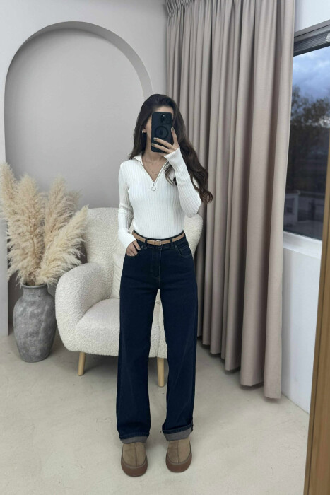 GJYSËM GOLF PËR FEMRA ME ZINXHIR NË NGJYRË TË BARDHË - KLAUDIO FASHION