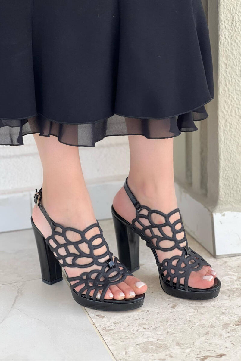 GLITTER THICK HEEL WOMAN HIGH HEEL BLACK/ E ZEZE - 2