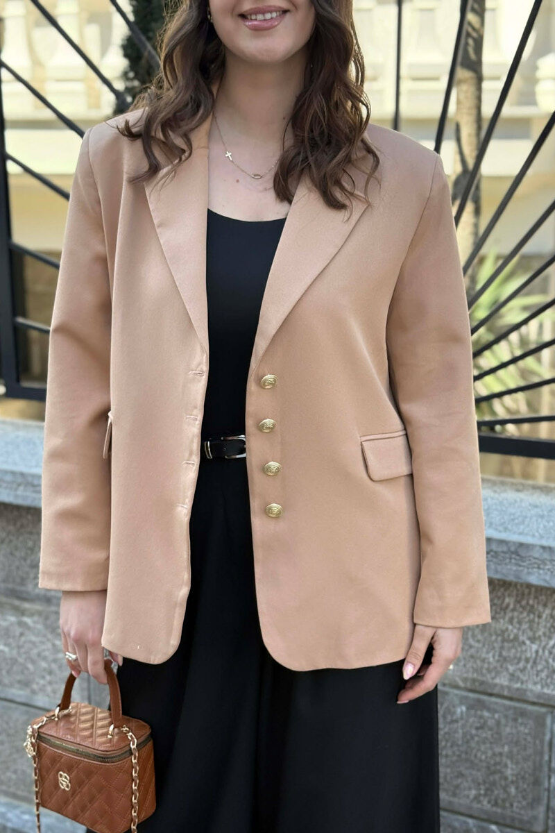 GOLD BUTTONS CLASSIC WOMAN JACKET BEIGE/BEZHE - 4