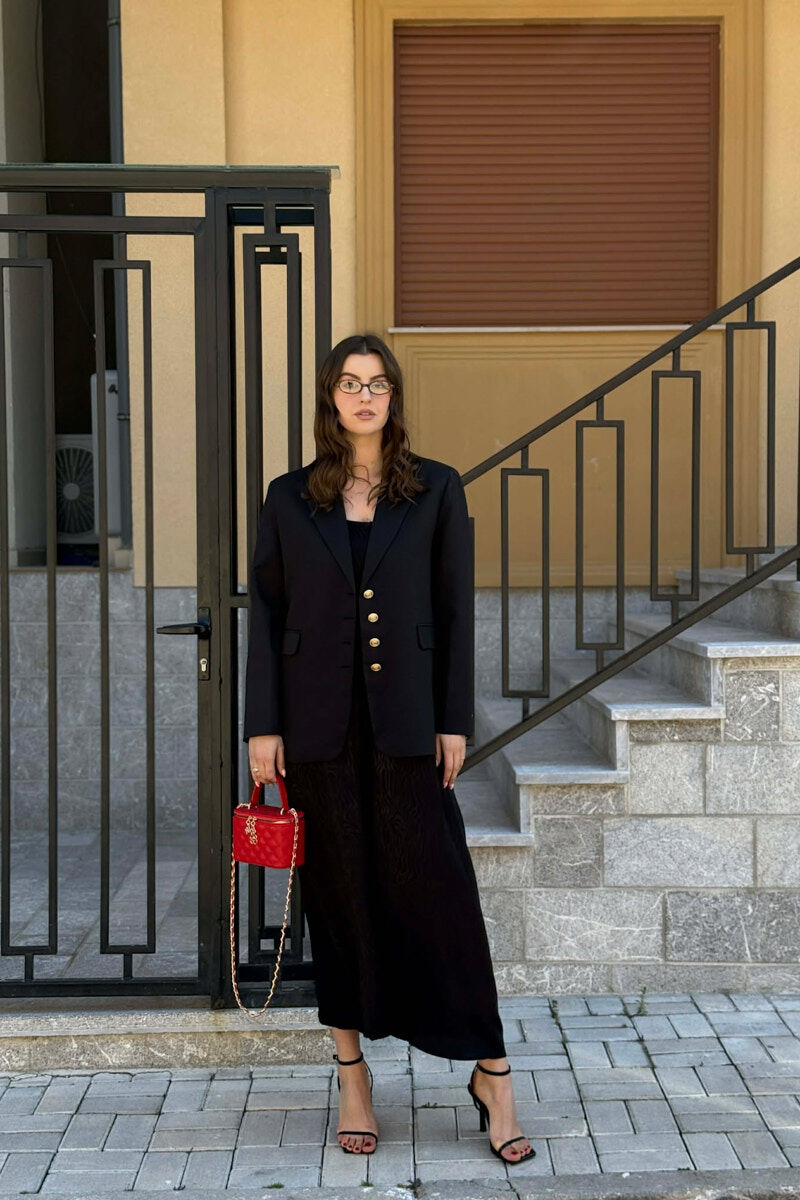 GOLD BUTTONS CLASSIC WOMAN JACKET BLACK/ E ZEZE - 1