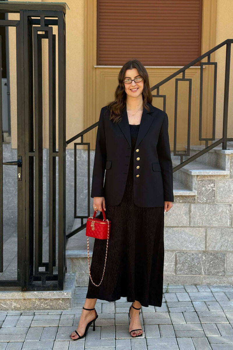 GOLD BUTTONS CLASSIC WOMAN JACKET BLACK/ E ZEZE - 4