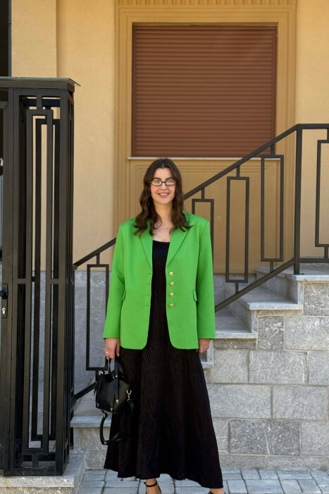 GOLD BUTTONS CLASSIC WOMAN JACKET LIGHT GREEN/JEZB - 2