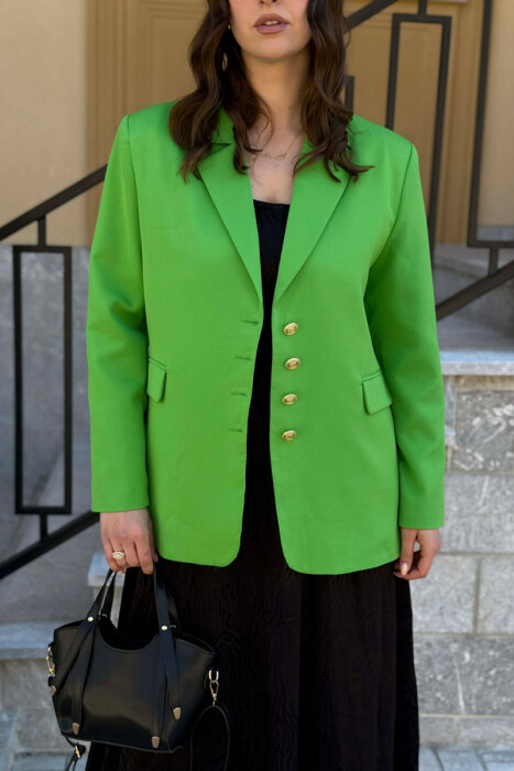 GOLD BUTTONS CLASSIC WOMAN JACKET LIGHT GREEN/JEZB - 3