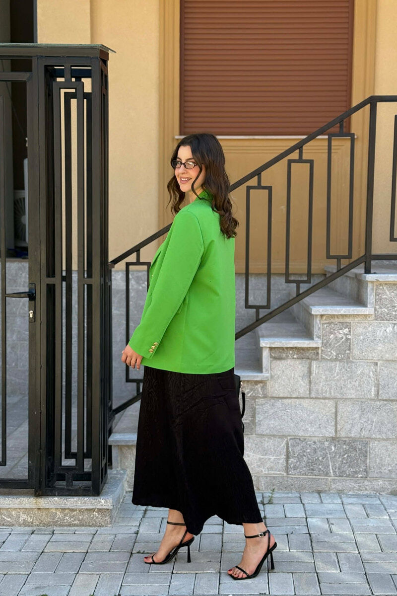 GOLD BUTTONS CLASSIC WOMAN JACKET LIGHT GREEN/JEZB - 4