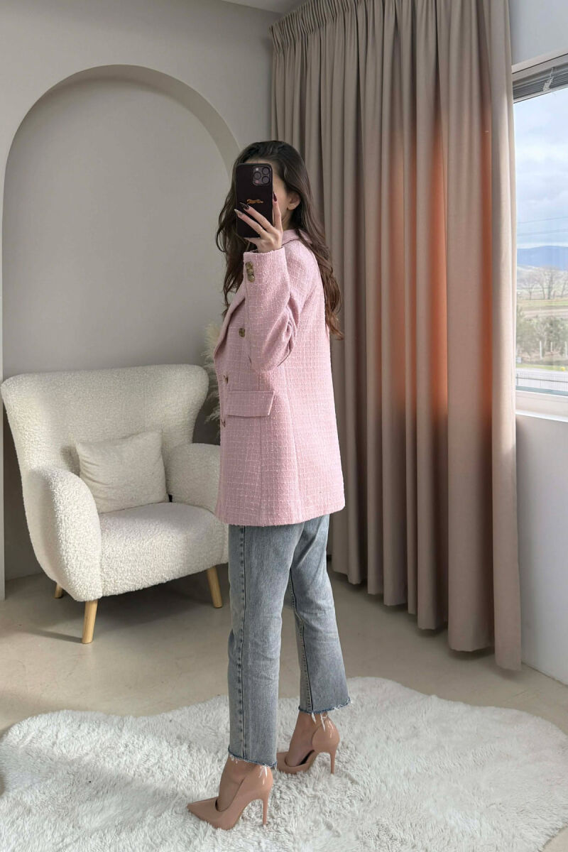 GOLD BUTTONS ONE COLOR WOMEN JACKET POWDER/PUDER - 8