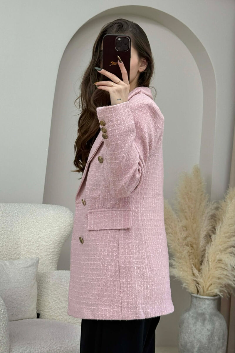 GOLD BUTTONS ONE COLOR WOMEN JACKET POWDER/PUDER - 3