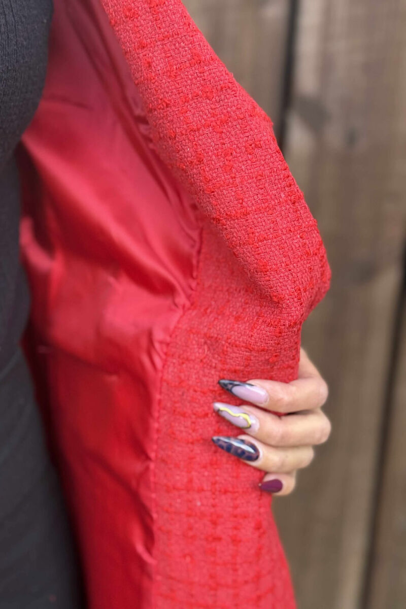 GOLD BUTTONS ONE COLOR WOMEN JACKET RED/E KUQE - 4