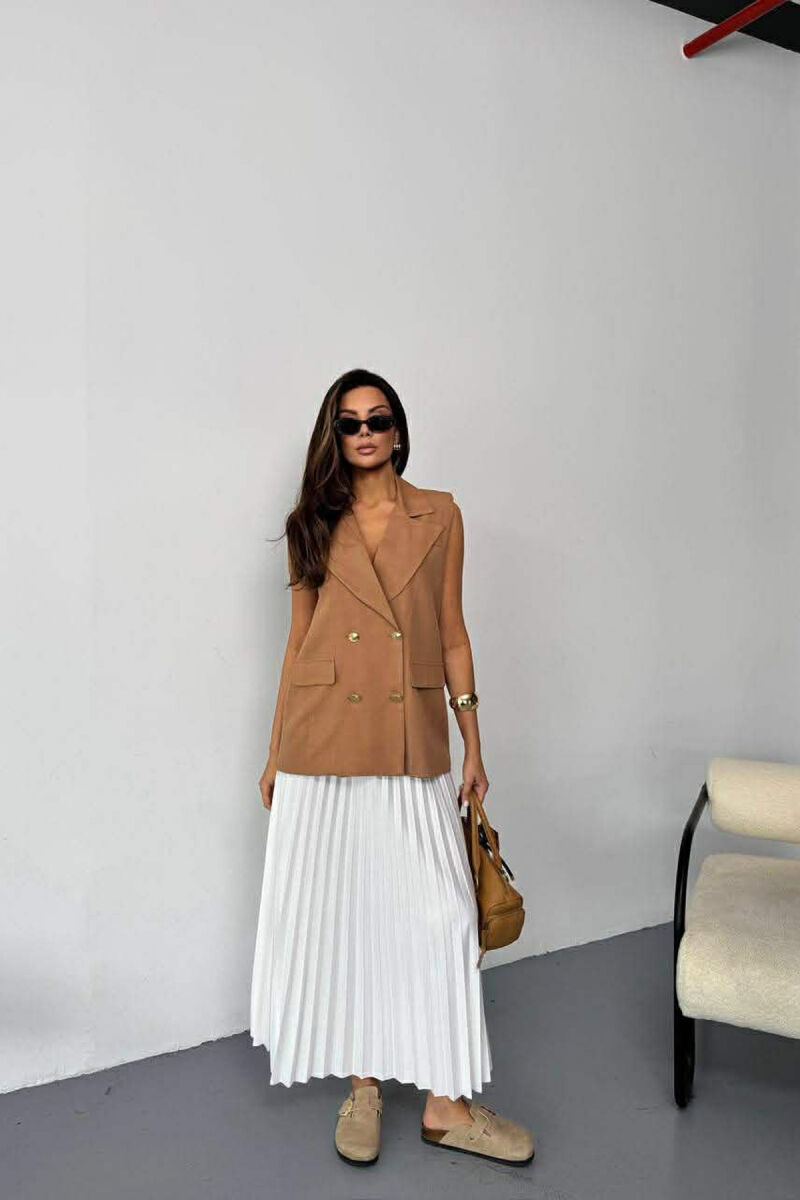 GOLD BUTTONS WOMAN VEST BEIGE/BEZHE - 6