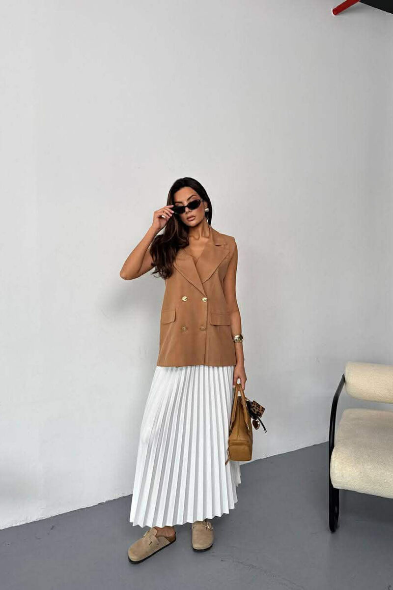 GOLD BUTTONS WOMAN VEST BEIGE/BEZHE - 7