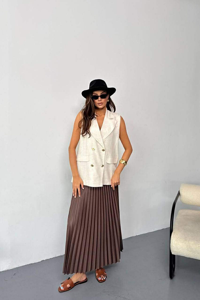 GOLD BUTTONS WOMAN VEST CREAM/KREM - 2