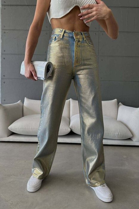 XHINSE TE GJERA ME DETAJE GOLD PER FEMRA NE NGJYRE BLU TE ZBARDHUR - KLAUDIO FASHION