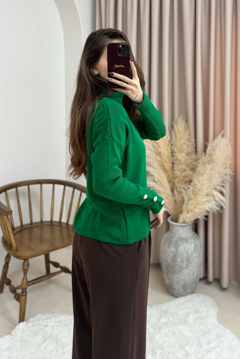 GOLF ME DETAJIN E KOPSAVE NË MENGËT PËR FEMRA NË NGJYRËN JESHILE TË ERRËT - 4