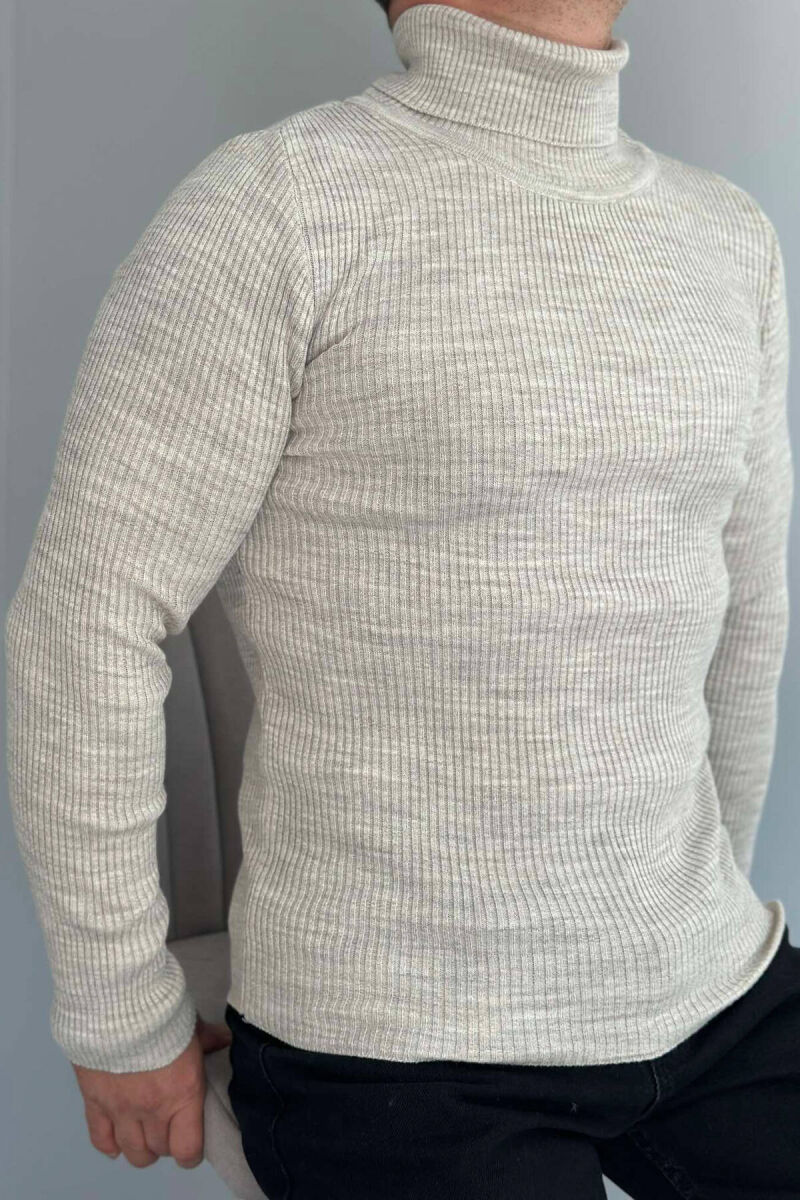 GOLF PER MESHKUJ NË NGJYRË BEZHË - 4