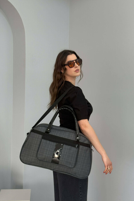 ÇANTE NJE NGJYRESHE UDHETIMI PER FEMRA NE NGJYRE GRI - KLAUDIO FASHION