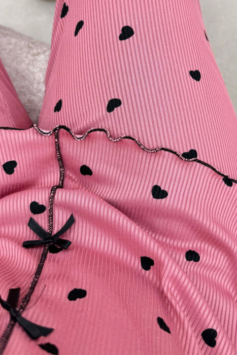 HEARTS DESIGN BOW DETAILS WOMEN PYJAMAS VINEGAR/UTHULL - 5