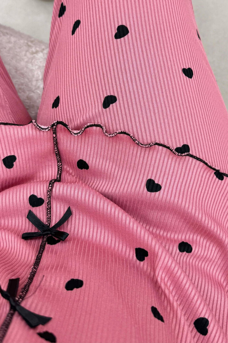 HEARTS DESIGN BOW DETAILS WOMEN PYJAMAS VINEGAR/UTHULL - 5