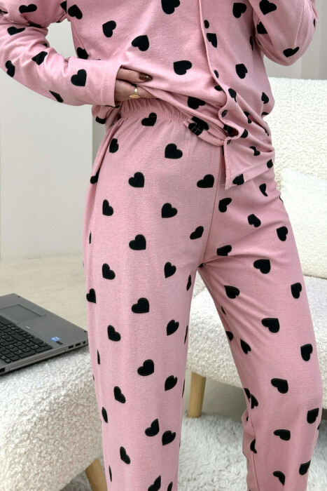 HEARTS DESIGN SHIRT+TROUSERS WOMEN PYJAMAS POWDER/PUDER - 5