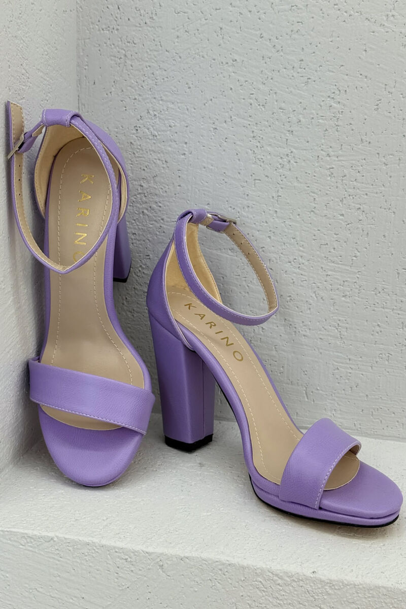 HIGH HEEL ONE COLOR LEATHER WOMEN SANDALS PURPLE/LEJLA - 3