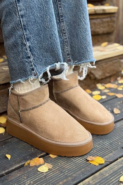 HIGH HEEL SIMPLE WOMEN UGG DARK BEIGE/BEZHE ERRET - KLAUDIO FASHION