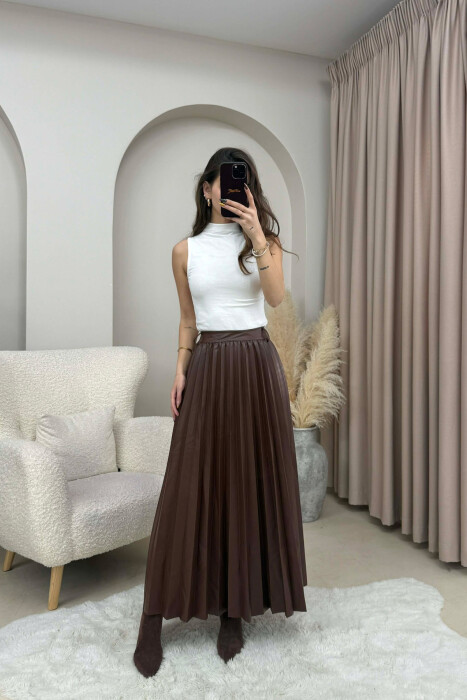 HIGH NECK ONE COLOR WOMEN TANK TOP WHITE-E BARDHE - KLAUDIO FASHION