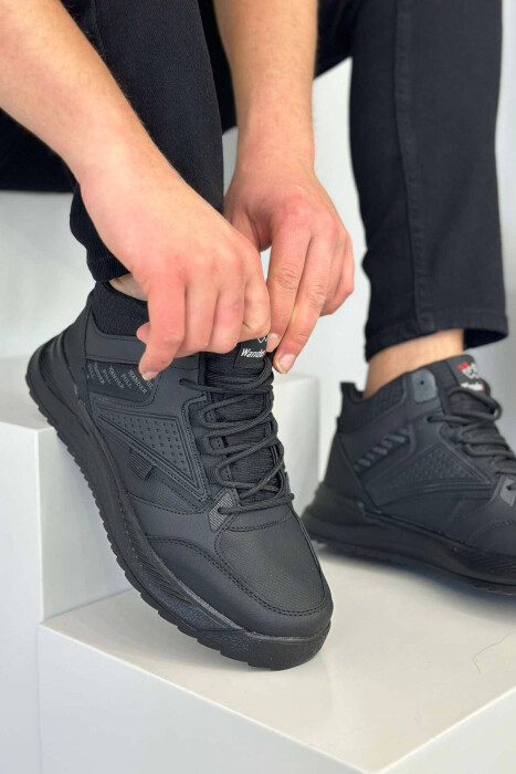 HIGH NECK SIMPLE MEN SNEAKERS BLACK/ E ZEZE - 2