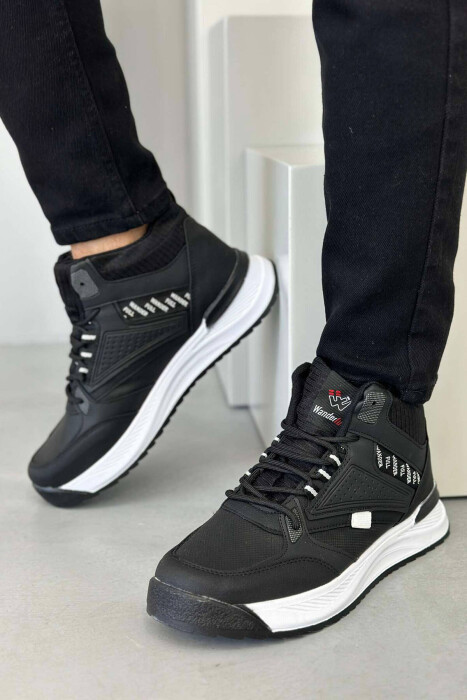 HIGH NECK SIMPLE MEN SNEAKERS BLACK-WHITE/ZB 
