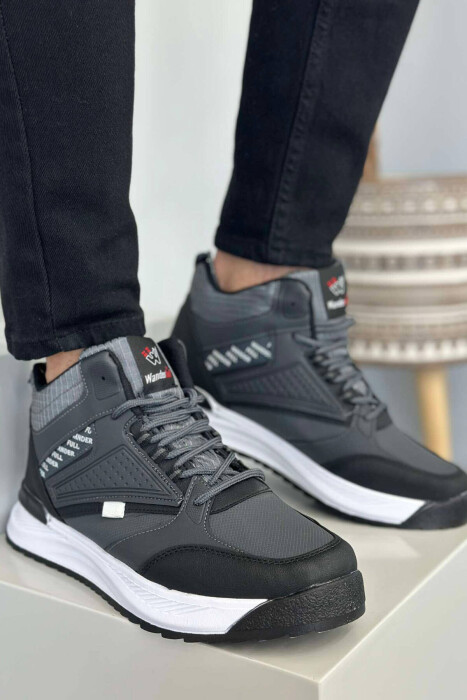 HIGH NECK SIMPLE MEN SNEAKERS DARK GREY/GEE - 4