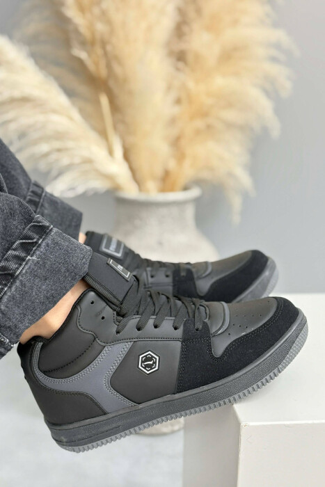 HIGH NECK SIMPLE WOMEN SNEAKERS BLACK/ E ZEZE - KLAUDIO FASHION