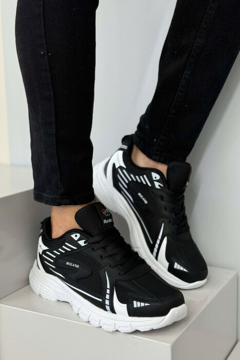 HIGH PLATFORM RUNNING MEN SNEAKERS BLACK-WHITE/ZEBA 