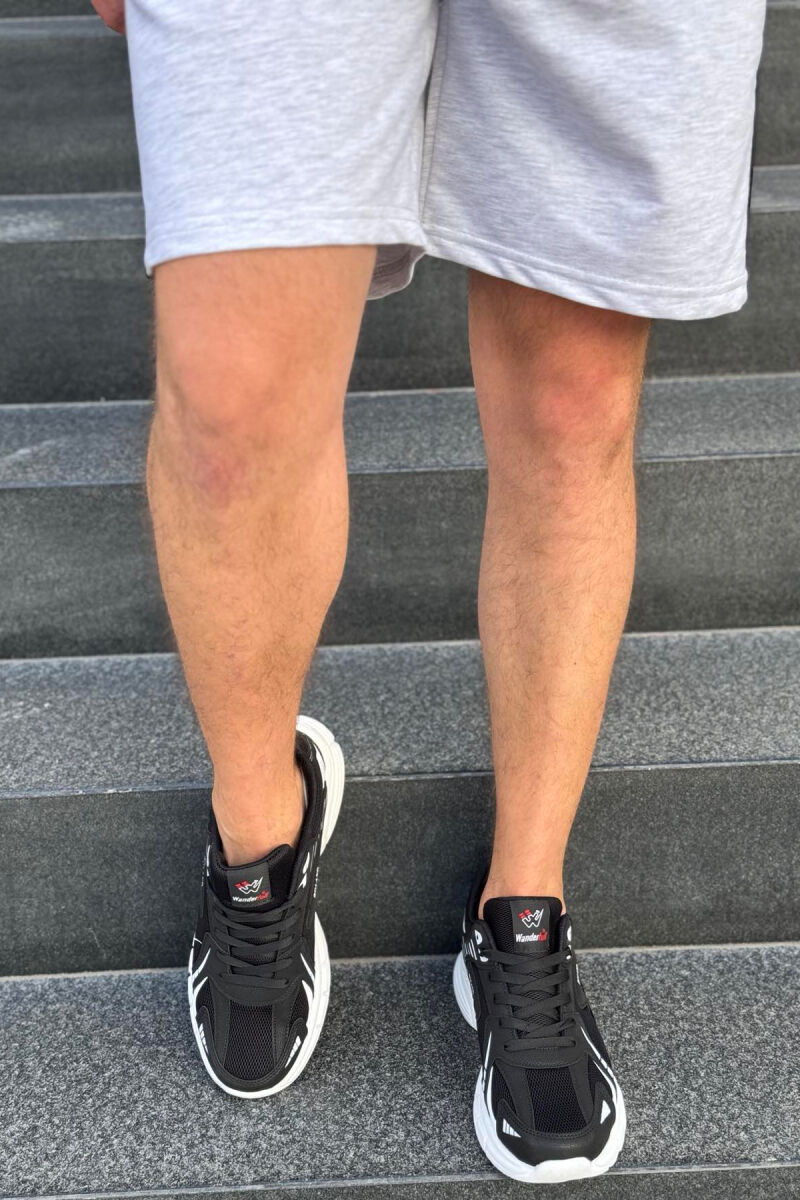 HIGH PLATFORM RUNNING MEN SNEAKERS BLACK-WHITE/ZEBA - 7