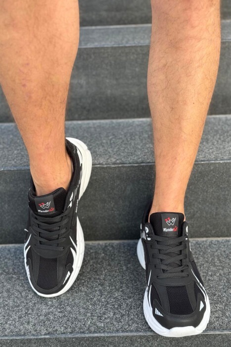 HIGH PLATFORM RUNNING MEN SNEAKERS BLACK-WHITE/ZEBA - 8