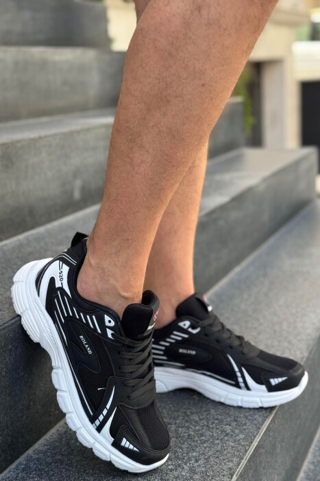 HIGH PLATFORM RUNNING MEN SNEAKERS BLACK-WHITE/ZEBA - 9