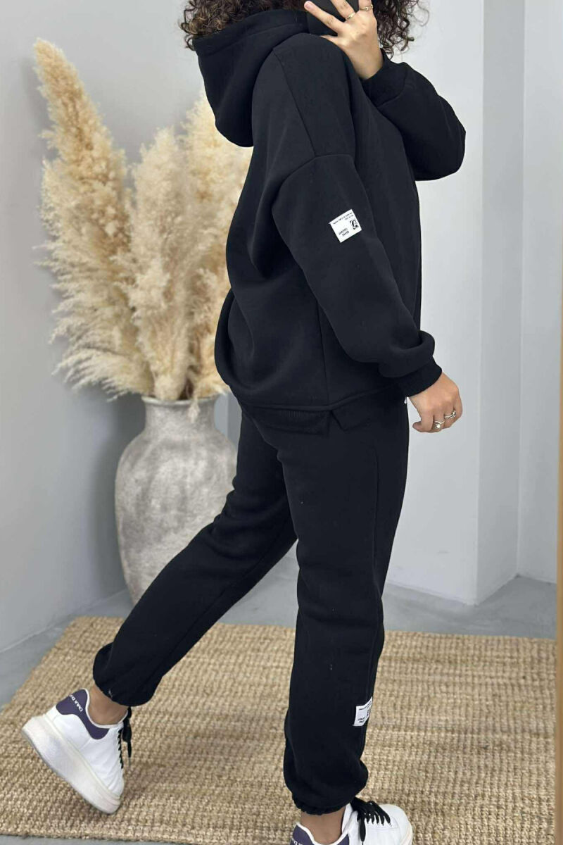 HOOD COTTON FLUFFY WOMAN SET BLACK/ E ZEZE - 5