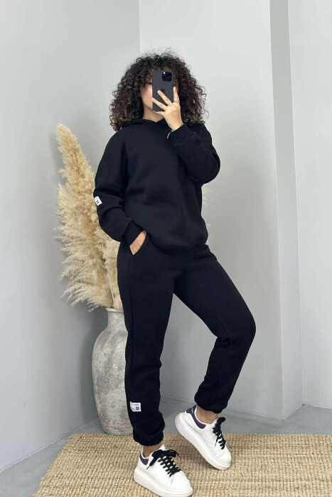 HOOD COTTON FLUFFY WOMAN SET BLACK/ E ZEZE - 6