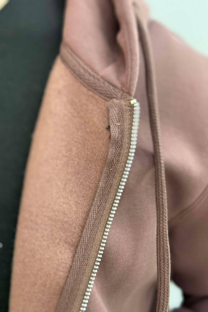 HOOD FLUFFY MEN JACKET BROWN/KAFE - 2