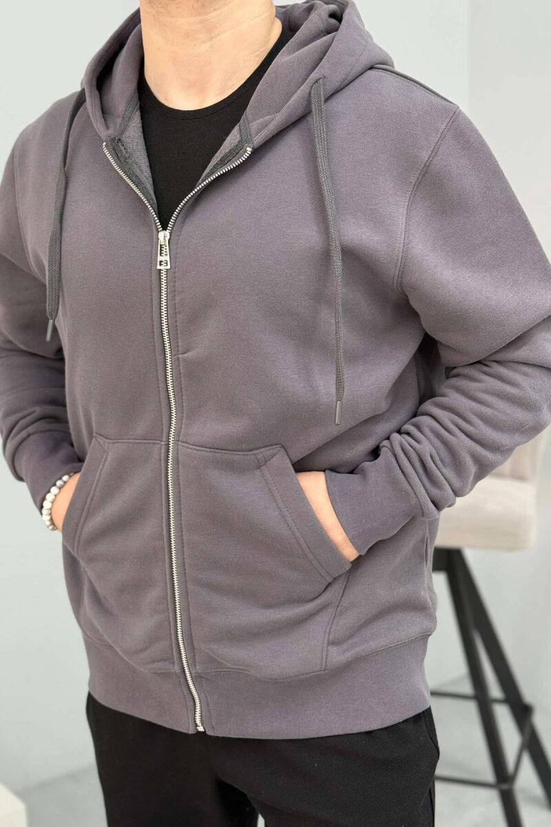 HOOD FLUFFY MEN JACKET GREY/GRI - 3