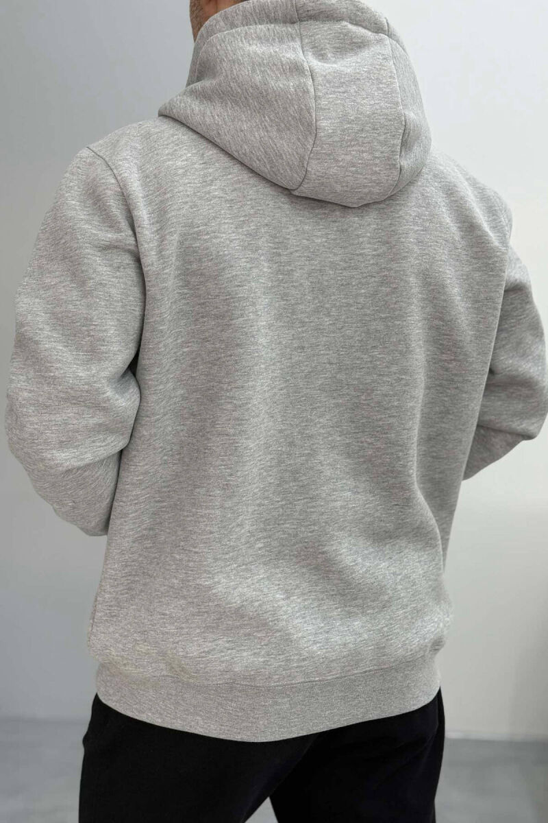 HOOD FLUFFY MEN JACKET LIGHT GREY/GZ - 2