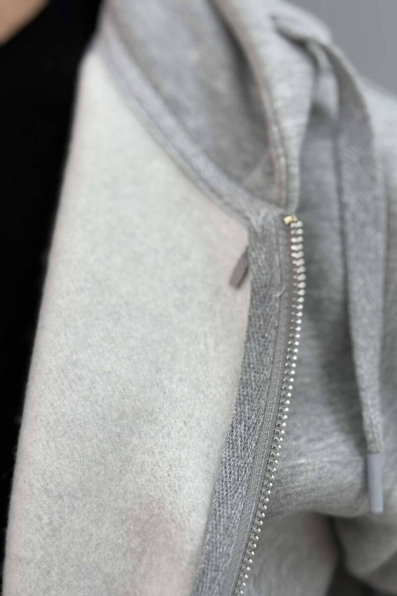 HOOD FLUFFY MEN JACKET LIGHT GREY/GZ - 3