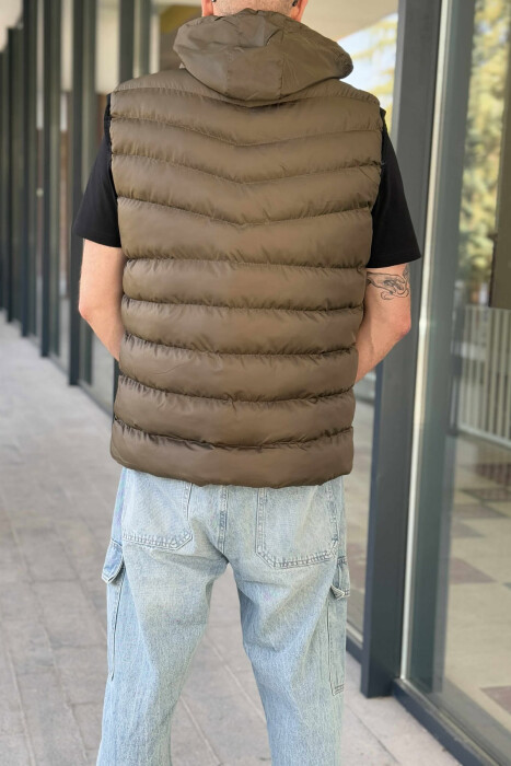 HOOD ZIPPER POCKET MEN VEST GREEN/JESHILE - 3