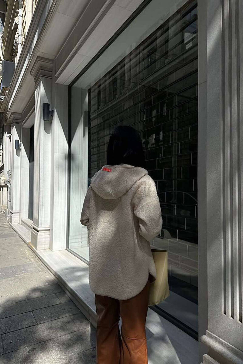 HOOD ZIPPER WOMAN HOODIE CREAM/KREM - 5