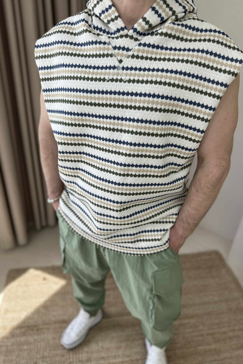 HOODED DESIGNED MEN TANK TOP MULTIPLE/SHNGJ - 2