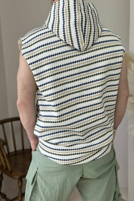 HOODED DESIGNED MEN TANK TOP MULTIPLE/SHNGJ - 4