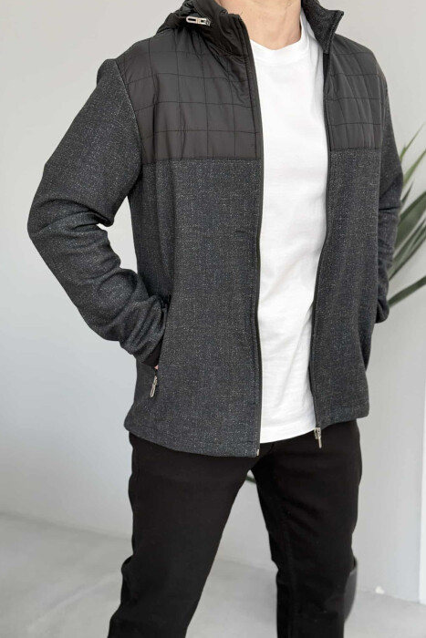 HOODED SIMPLE LIGHT MEN JACKET BLACK/ E ZEZE 